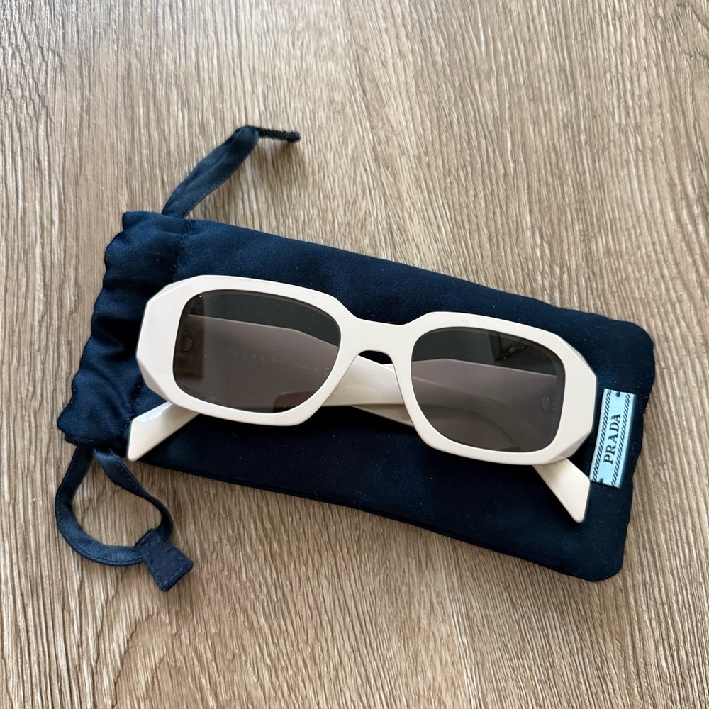 Prada Cream Sunglasses Modern Minimalist Design